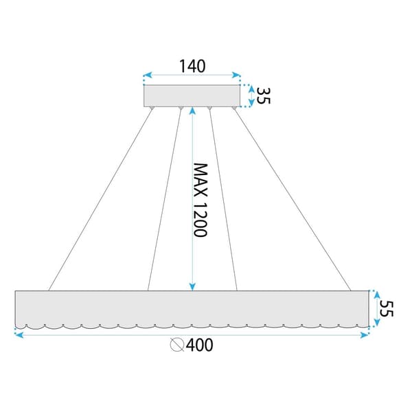 HÄNGANDE TAKLAMPA TOOLIGHT MS018-CP ROSA GULD 40CM