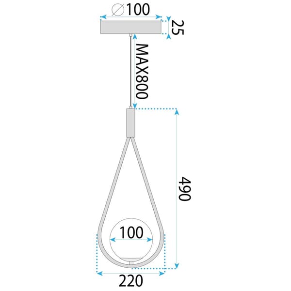 HÄNGANDE TAKLAMPA TOOLIGHT G111-1W SVART