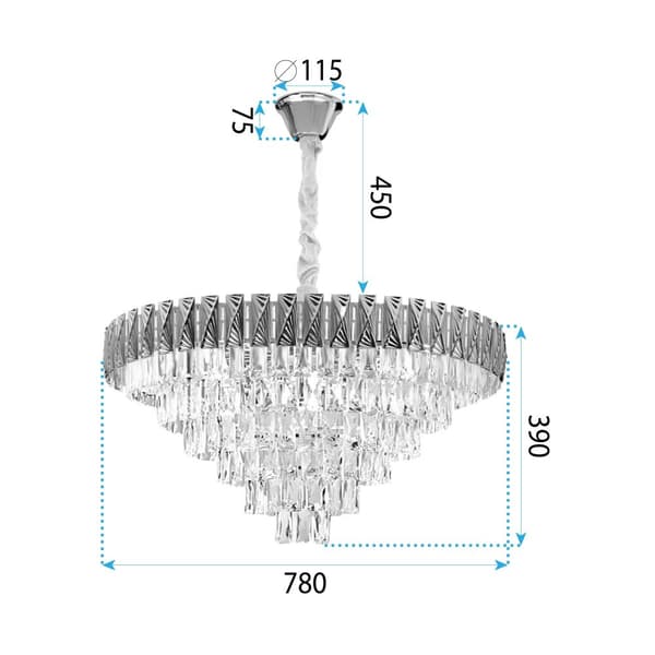 HÆNGELAMPE TOOLIGHT G061-CP GULD 80CM