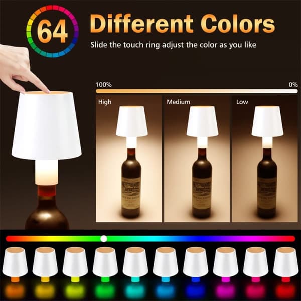 OBOSOE LED-pöytävalaisin Langaton ladattava yövalo RGB himmennettävä kosketuksella IP54 kotiin