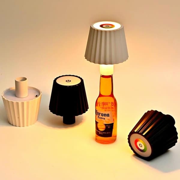OBOSOE RGB Flasklampa, Trådlös Bordslampa med Dimbart LED, Uppladdningsbar för Inne & Ute