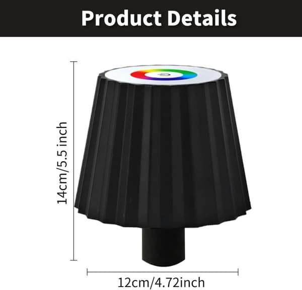 OBOSOE RGB Flasklampa, Trådlös Bordslampa med Dimbart LED, Uppladdningsbar för Inne & Ute