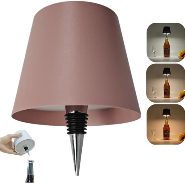 OBOSOE LED-pullolamppu, himmennettävä pöytävalaisin viini- ja viskipulloille, langaton ja ladattava