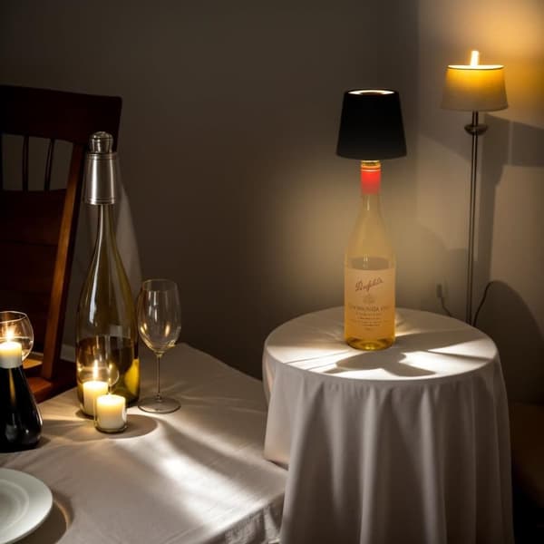 OBOSOE RGB flaskelampe med touch, genopladelig bordlampe til vinflasker, jule- og restaurantindretning