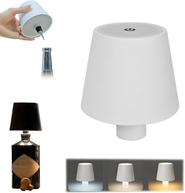 OBOSOE vinflaskelampe LED Touch, genopladelig bordlampe til bar, klub og dekoration