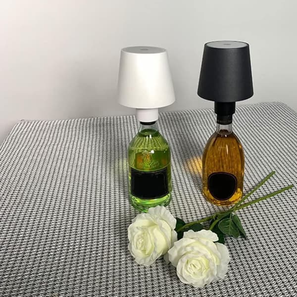 OBOSOE vinflaskelampe LED Touch, genopladelig bordlampe til bar, klub og dekoration