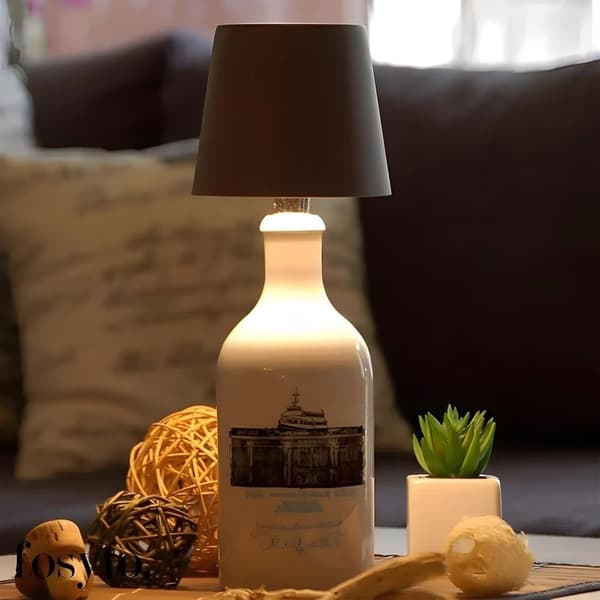 OBOSOE vinflaskelampe LED Touch, genopladelig bordlampe til bar, klub og dekoration