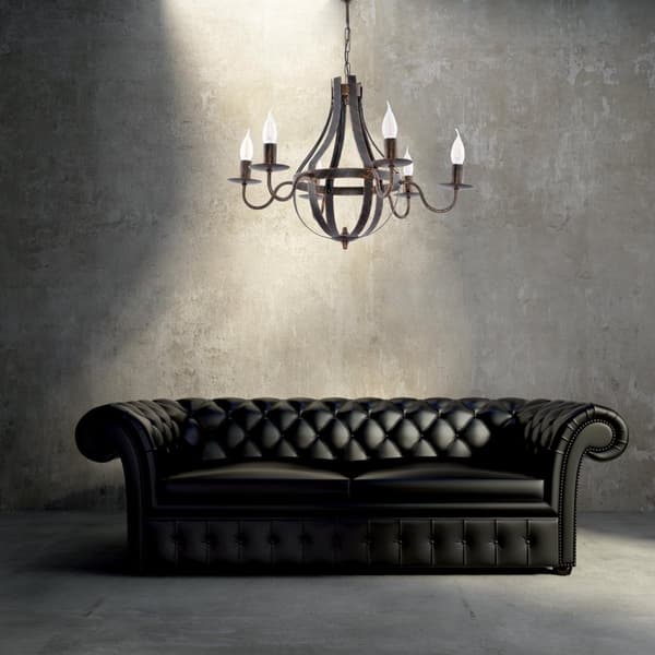 Hängande taklampa ljusstake svart gammalguld ELEN NEGRO 11-360/6