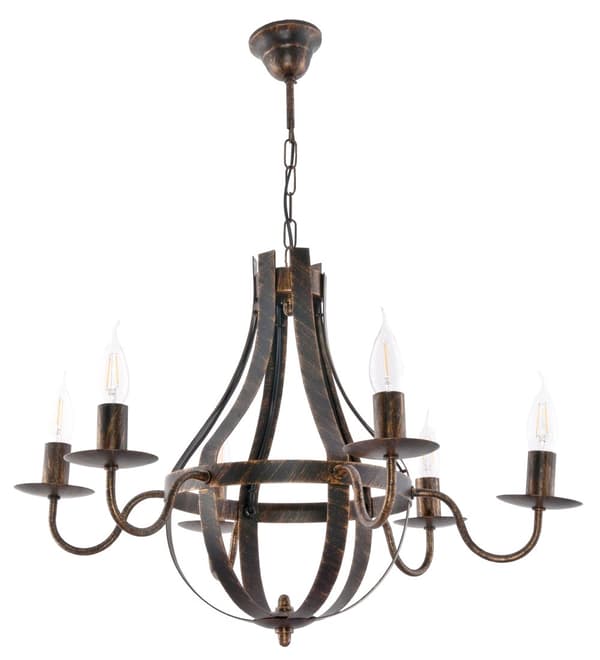 Hängande taklampa ljusstake svart gammalguld ELEN NEGRO 11-360/6