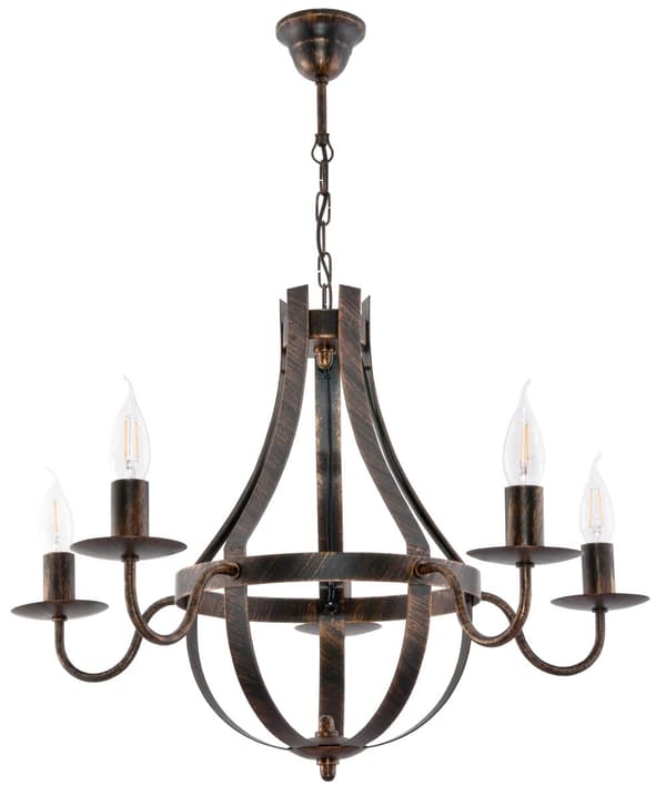 Hängande taklampa ljusstake svart gammalguld ELEN NEGRO 11-360
