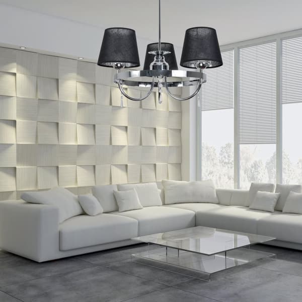 Taklampa kromad lampskärm svart DIANA NEGRO 12-422