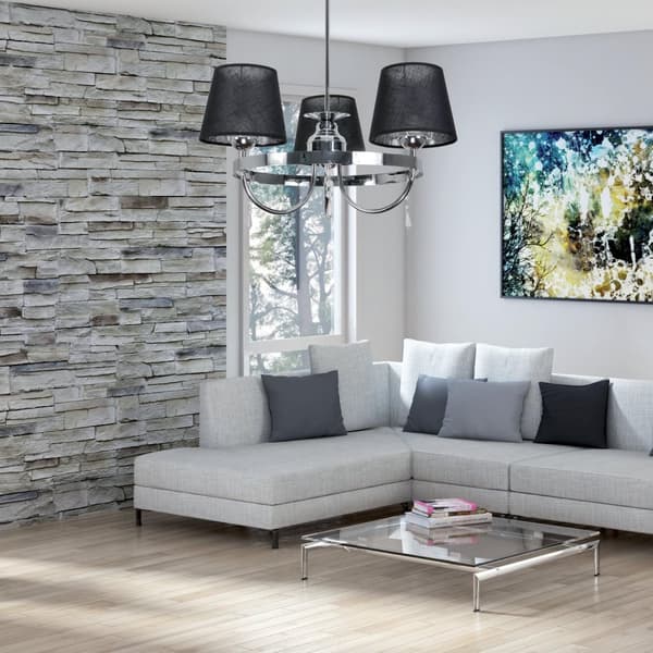 Taklampa kromad lampskärm svart DIANA NEGRO 12-422