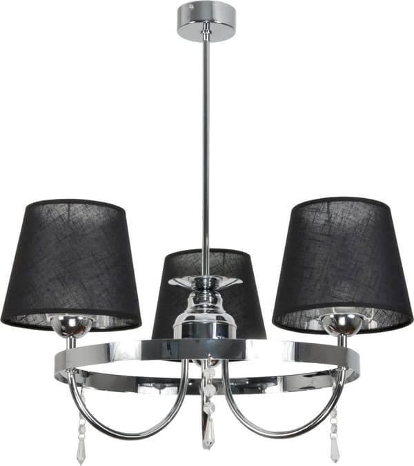 Taklampa kromad lampskärm svart DIANA NEGRO 12-422