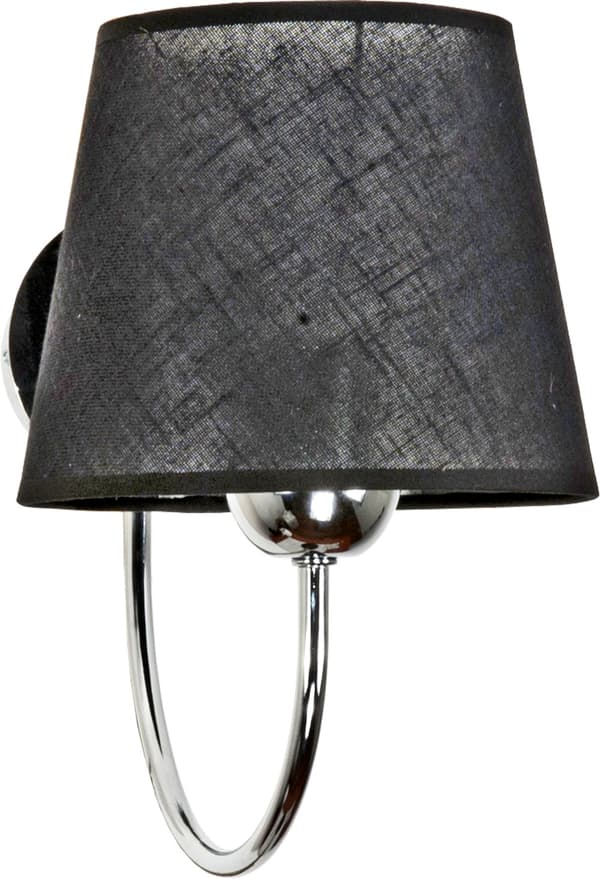 Krom vägglampa med svart lampskärm DIANA NEGRO 12-423