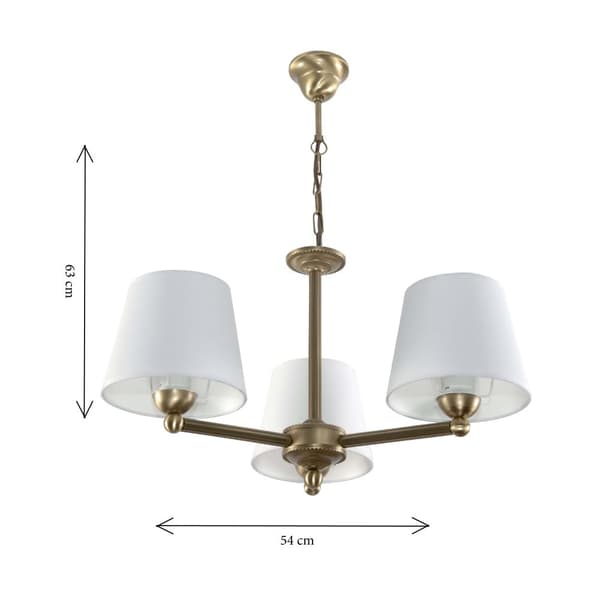 Taklampa patina lampskärm vit GERARDO 11-742