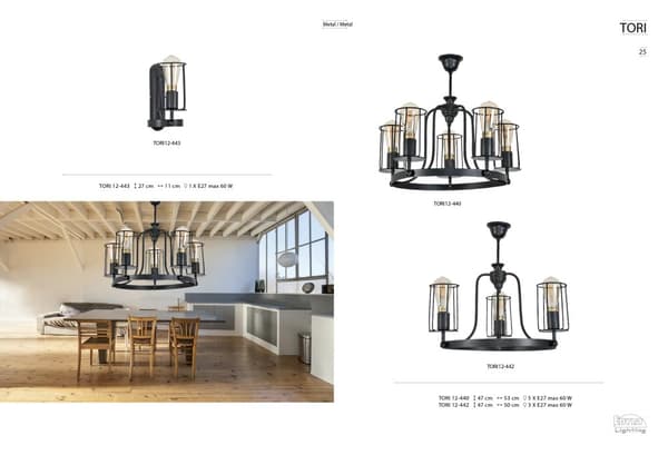 Industriell vägglampa för loft, svart TORI 12-443