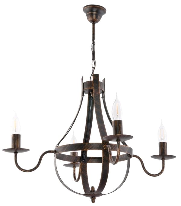 Hängande taklampa ljusstake svart gammalguld ELEN NEGRO 11-361