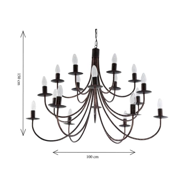 Traditionell taklampa ljusstake svart gammalt guld LUMEN OLD 710/18