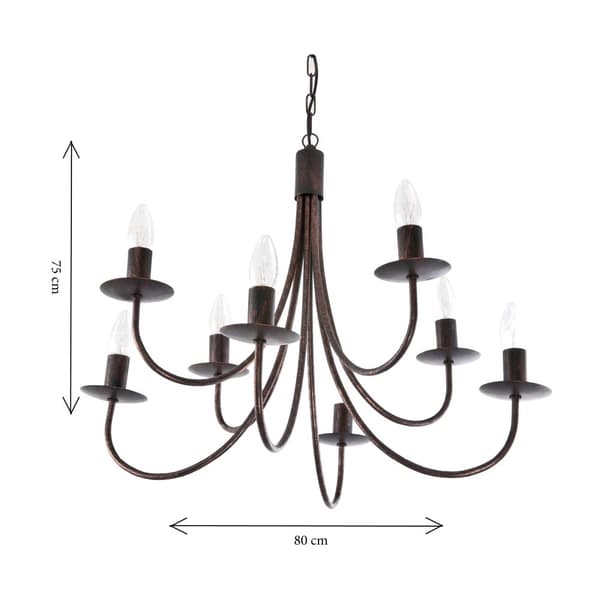 Traditionell taklampa ljusstake svart gammalt guld LUMEN OLD 710/8