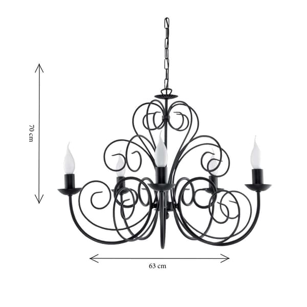 Taklampa ljusstake svart HEKTOR 10-340