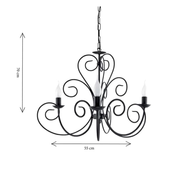 Taklampa ljusstake svart HEKTOR 10-342