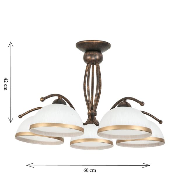 Loftlampe sort gammel guld hvid lampeskærm RENOS 1-870