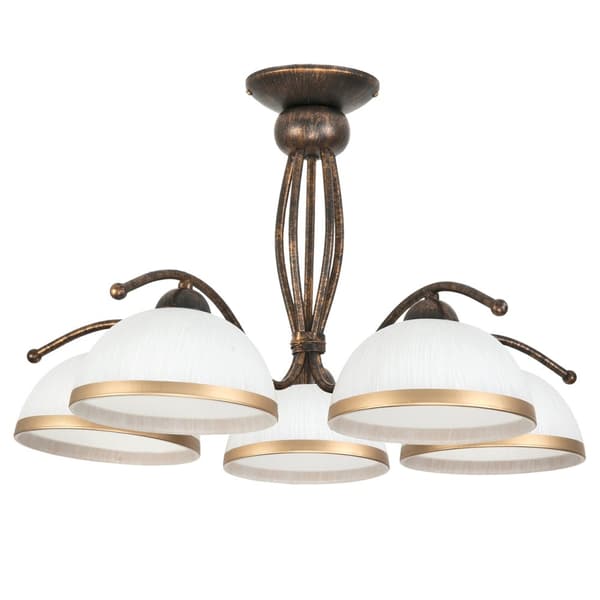 Loftlampe sort gammel guld hvid lampeskærm RENOS 1-870