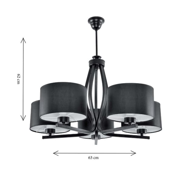 Loftlampe sort, lampeskærm sort HILDA NEGRO 11-530