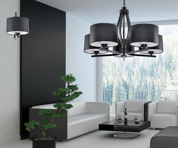 Loftlampe sort, lampeskærm sort HILDA NEGRO 11-530