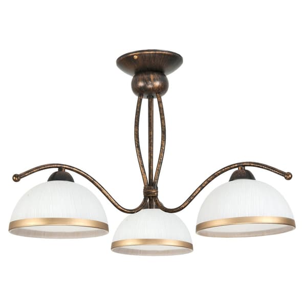 Loftlampe sort gammel guld hvid lampeskærm RENOS 1-872