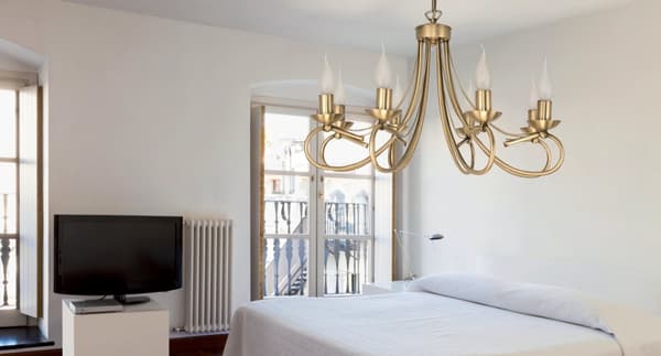 Hängande taklampa ljuskrona guld LED E14 ALFA II 2-290/8
