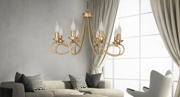 Hängande taklampa ljuskrona guld LED E14 ALFA II 2-290/8
