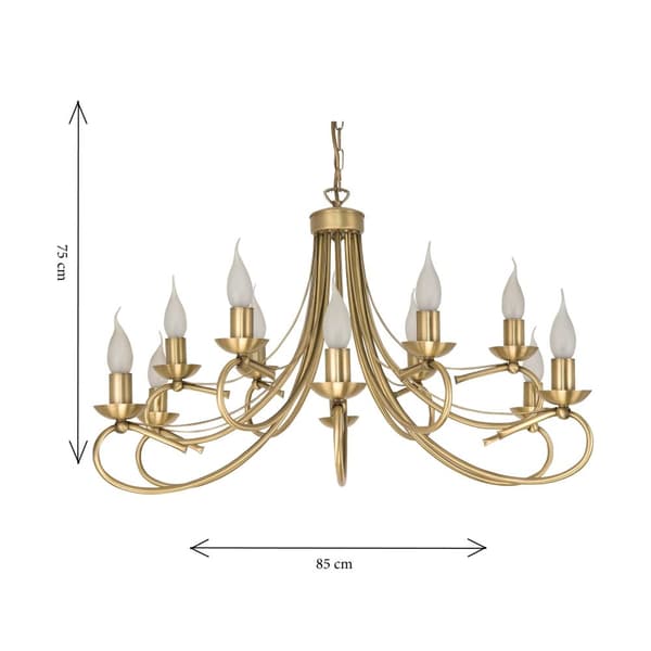 Hängande taklampa ljuskrona guld LED E14 ALFA II 2-290/12