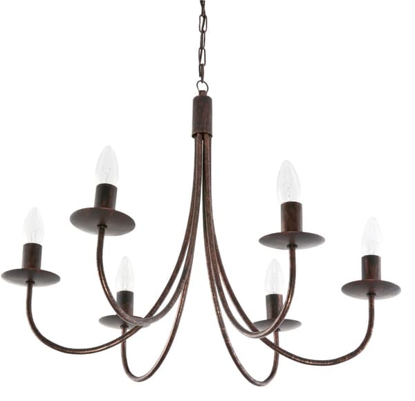 Traditionell taklampa ljusstake svart gammalt guld LUMEN OLD 710/6