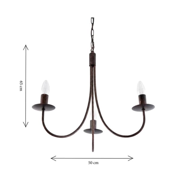Traditionell taklampa ljusstake svart gammalt guld LUMEN OLD 712