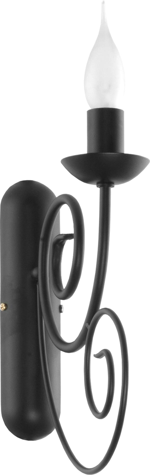 Vägglampa ljusstake svart HEKTOR 10-343
