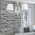 Miniatyrbillede 2 af 6: Hængende loftslampe hvid gammel guld lampeskærm hvid METTE 9-892