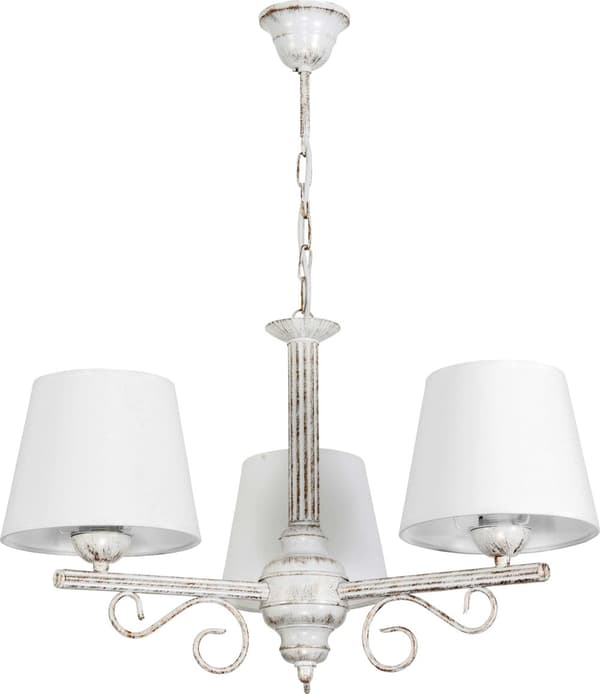 Hængende loftslampe hvid gammel guld lampeskærm hvid METTE 9-892