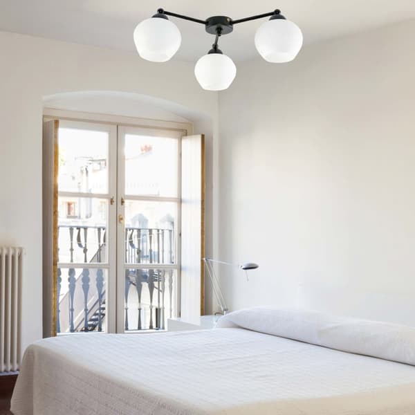 Loftlampe sort, hvid lampeskærm SALVATORE NEGRO 11-592