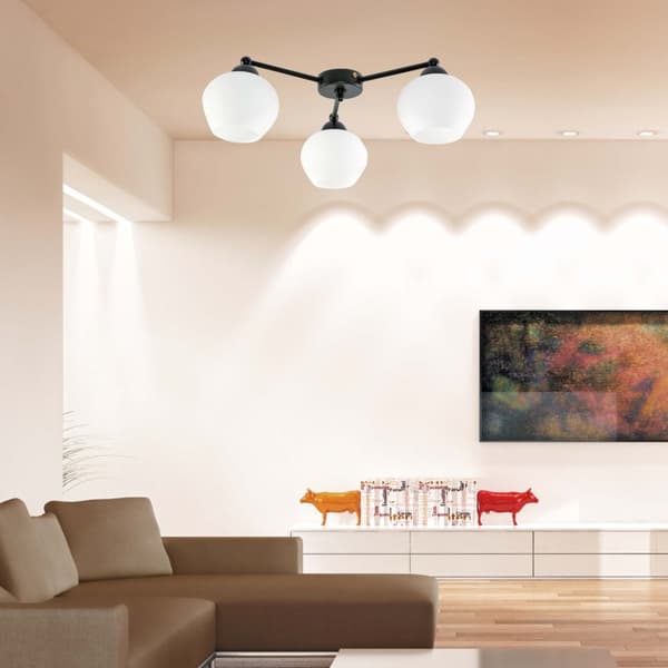 Loftlampe sort, hvid lampeskærm SALVATORE NEGRO 11-592