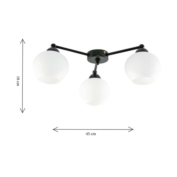 Loftlampe sort, hvid lampeskærm SALVATORE NEGRO 11-592