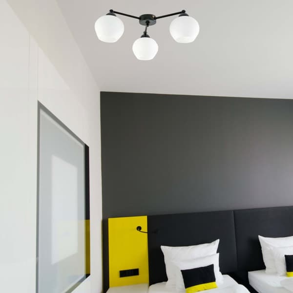 Loftlampe sort, hvid lampeskærm SALVATORE NEGRO 11-592
