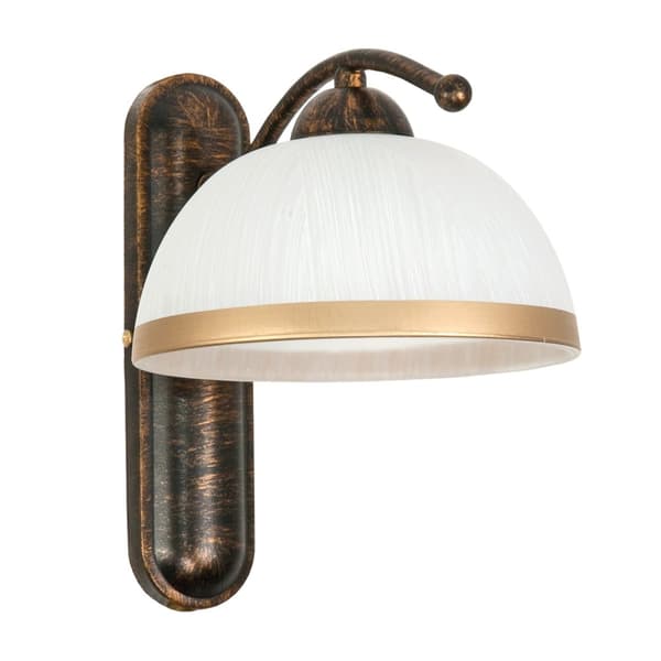 Vägglampa svart gammalguld vit lampskärm RENOS 1-873