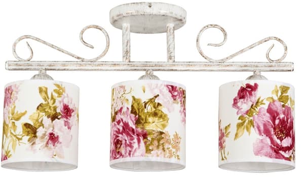 Vägglampa vit gammalguld lampskärm MORGAN 9-883