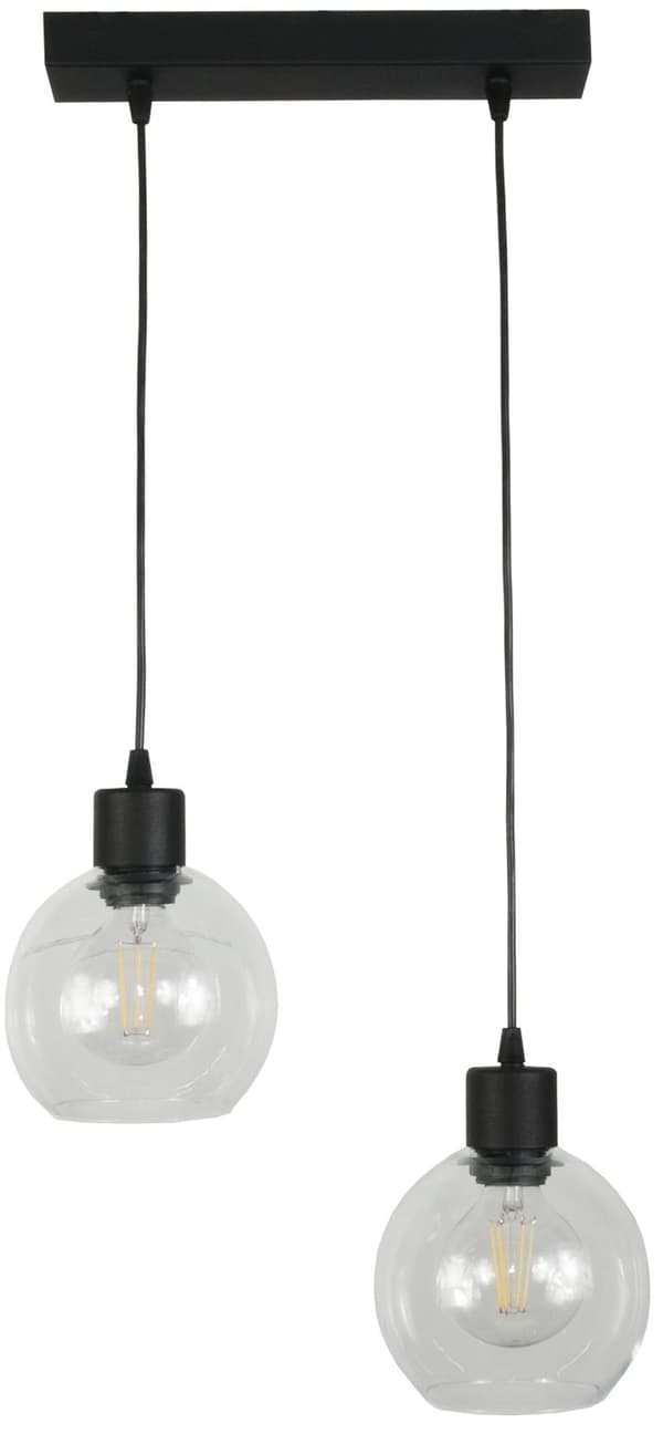 Sort loftslampe med transparent skærm VIGA 13-218