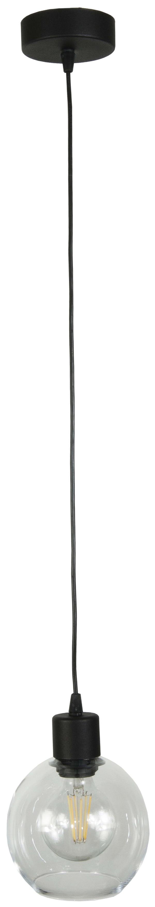 Svart taklampa med transparent skärm, VIGA 13-215