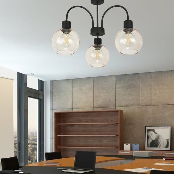 Taklampa svart, transparent skärm ZEFIR 13-292