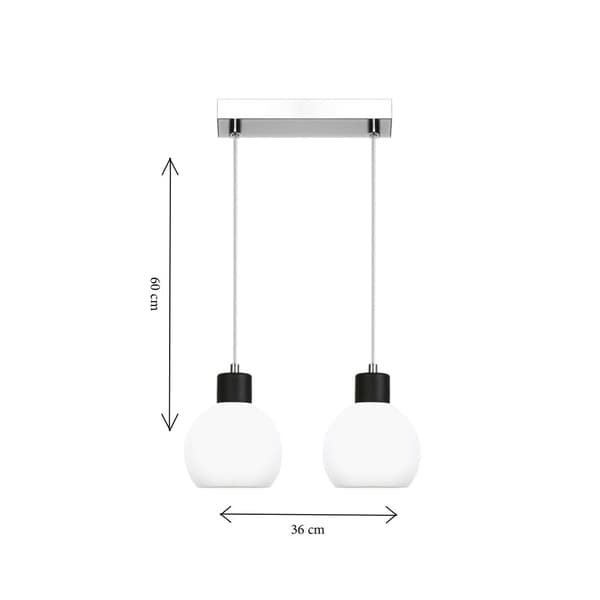Hængende loftslampe krom, hvid lampeskærm MOKA 14-118