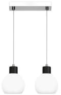 Miniatyrbillede 1 af 6: Hængende loftslampe krom, hvid lampeskærm MOKA 14-118