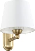 Miniatyrbild 1 av 2: Vägglampa patina lampskärm vit GERARDO 11-743